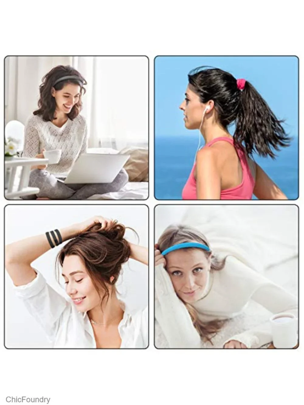 Non Slip Elastic Headbands for Workout Running Yoga - 20 Pack